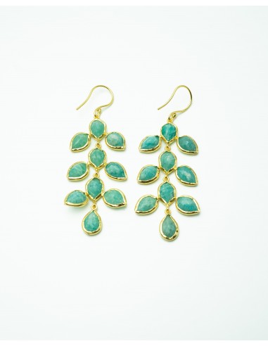 BOUCLE D'OREILLES NOA AMAZONITE brillant des détails fins