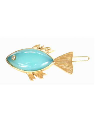 BARRETTE POISSON CALCÉDOINE BLEU de technologie