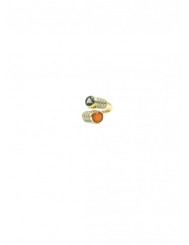 BAGUE SYRACUSE CORNALINE/ QUARTZ FUMÉ Comparez plus de prix