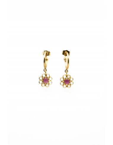 BOUCLES D'OREILLES FLORENCE TOURMALINE ROSE MM de votre