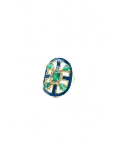 BAGUE MARIA EMAIL BLEU ONYX VERT france