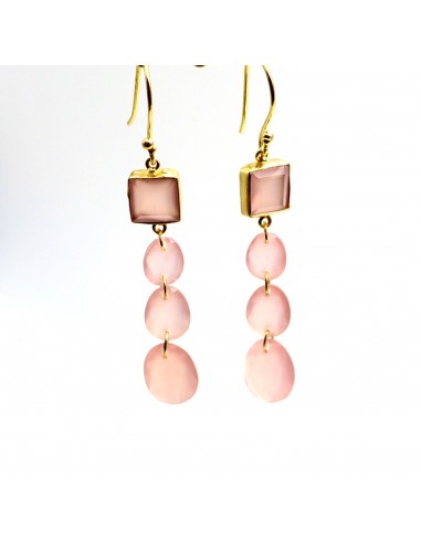 BOUCLES D'OREILLES MASSIMA QUARTZ ROSE commande en ligne