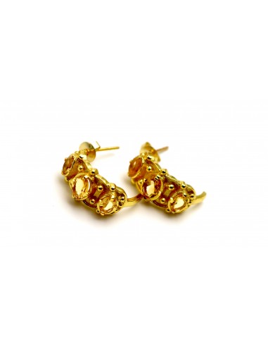 BOUCLES D'OREILLES SAMSARA CITRINE en linge