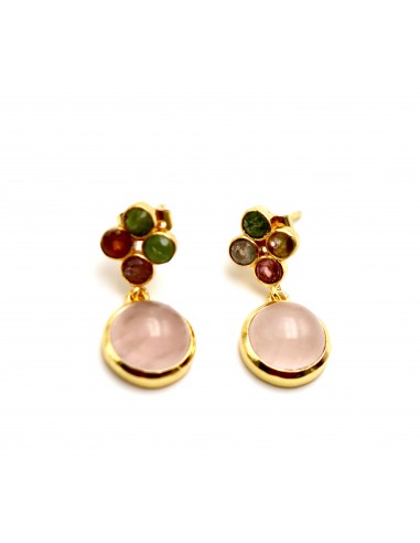 BOUCLES D'OREILLES MARIA QUARTZ ROSE soldes