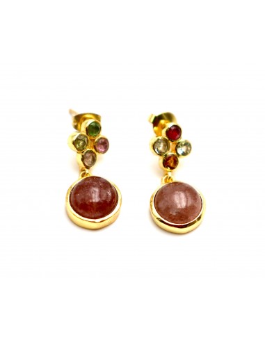 BOUCLES D'OREILLES MARIA STRAWBERRY QUARTZ JUSQU'A -70%! 