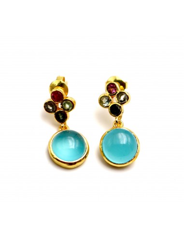 BOUCLES D'OREILLES MARIA AQUA BLEUE sur le site 