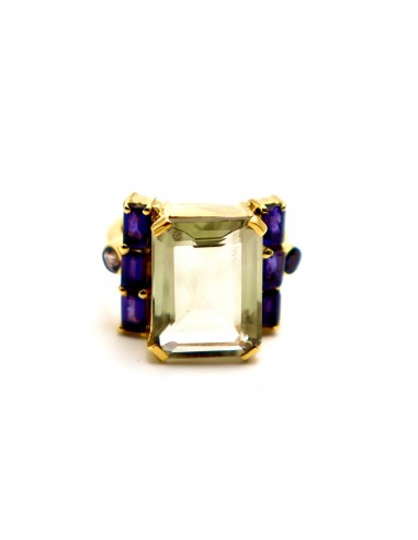 BAGUE NAINA AMETHYSTE VERTE IOLITE en ligne des produits 