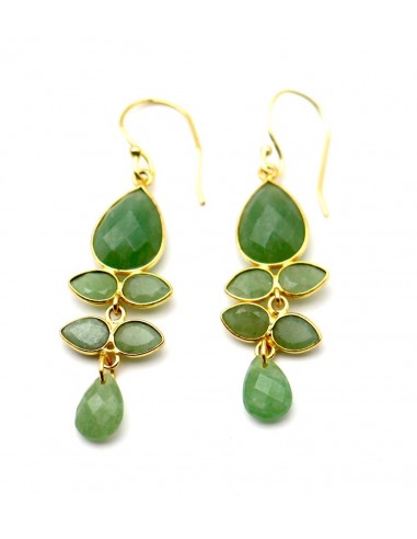 BOUCLES D'OREILLES JOSEPHINE AVENTURINE VERTE livraison et retour toujours gratuits