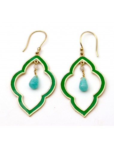 BOUCLES D'OREILLES MARIE EMAIL VERT AMAZONITE online