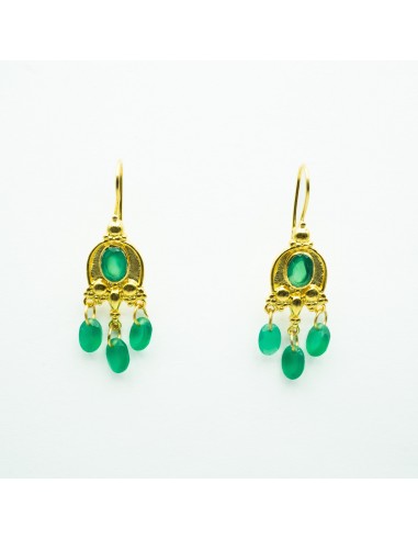 BOUCLES D'OREILLES ALYS ONYX VERT basket pas cher