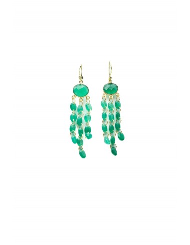 BOUCLES D'OREILLES ADELIA ONYX VERT de pas cher