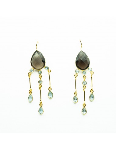 BOUCLES D'OREILLES ROXANA QUARTZ FUMÉ Pour