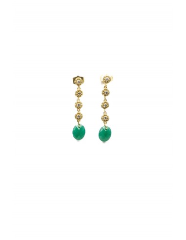 BOUCLES D'OREILLES KIMIA ONYX VERT Dans la société mordern